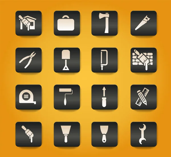 Work Tools Icon Set Web Sites User Interface — Stock Vector
