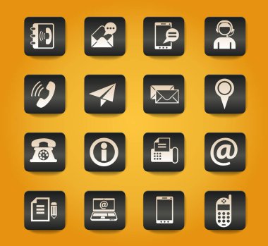 Sarı arkaplandaki siyah düğmeler üzerindeki sembollerle bağlantı kur