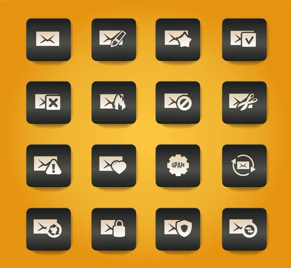 Mail Enveloppe Pictogram Set Voor Websites Gebruikersinterface — Stockvector