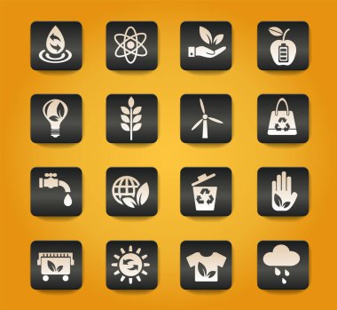 Sarı arkaplanda alternatif enerji siyah düğmeleri
