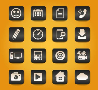 Web ve kullanıcı arayüzü tasarımı için sosyal ortam vektör simgeleri