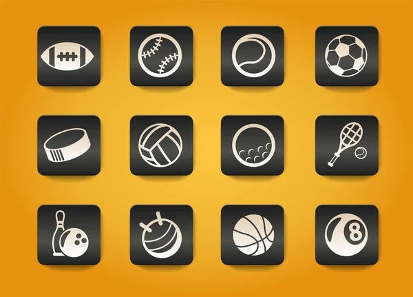Sport Palle Icone Vettoriali Web Interfaccia Utente Progettazione — Vettoriale Stock