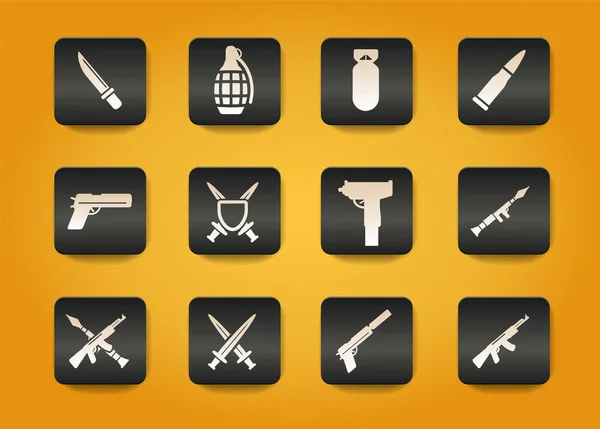 Weapon Simply Icons Web User Interface — Stock Vector