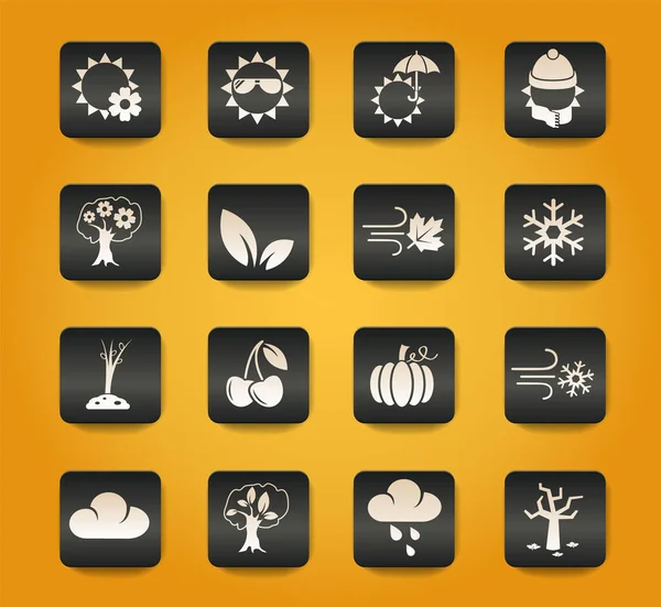 Seasons Web Icons User Interface Design — Stock Vector