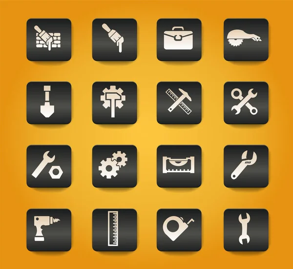 Work Tools Icon Set Web Sites User Interface — Stock Vector