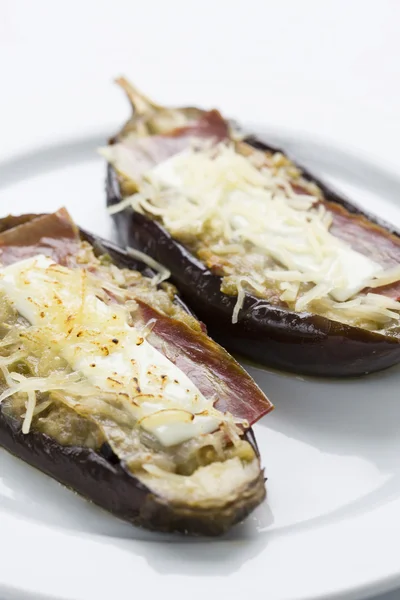 Fylld aubergine vegetabiliska livsmedel — Stockfoto