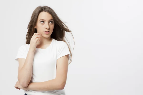 Expression of a real young girl — Stock Photo, Image