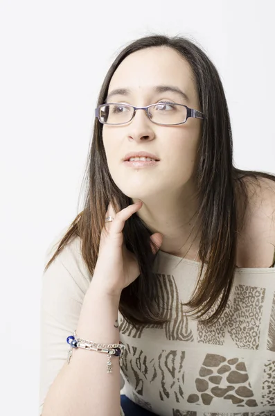 Echte Frau mit Brille — Stockfoto