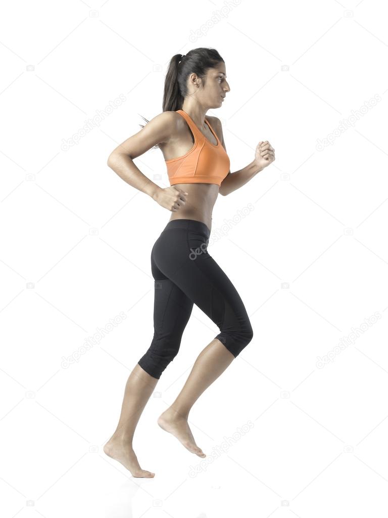 Fit woman on white