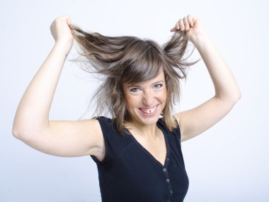 çok güzel genç kadın komik ifade