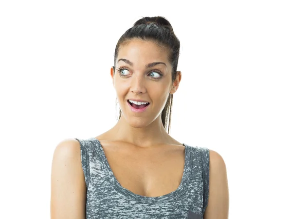 Real young woman expression — Stock Photo, Image