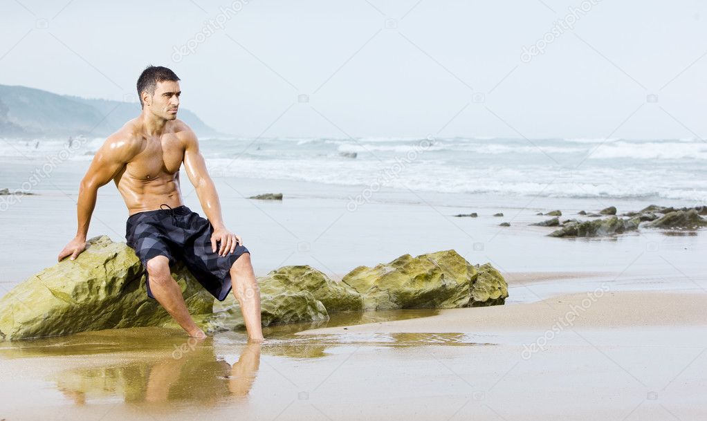 sexy man beach