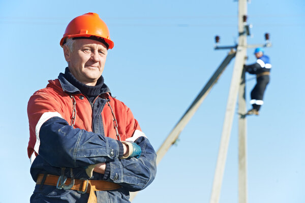 Power electrician lineman portrait