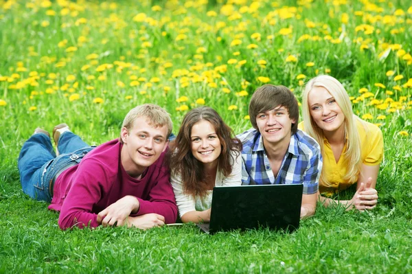 Smiling young student group of — Stock Photo, Image