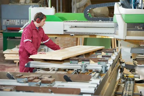 Closeup carpentry wood cross cutting — Stock Photo, Image