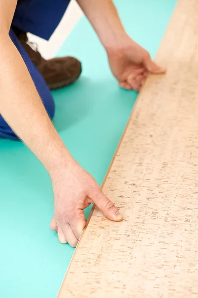 Cork flooring work — Stok fotoğraf