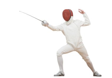 Fencer with rapier foil clipart