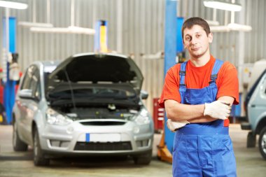 Repairman auto mechanic inspector clipart