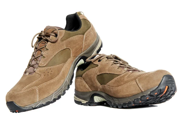 New hiking boots on white background — Stock Photo, Image