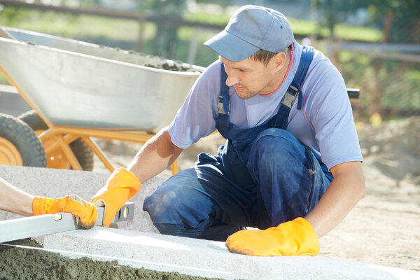 Sidewalk pavement construction works