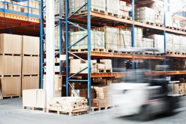 Ambar forklift yükleyici, işçi şoför inşaat