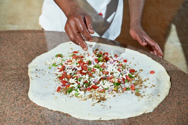 Pizza preparartion — Stock Photo, Image