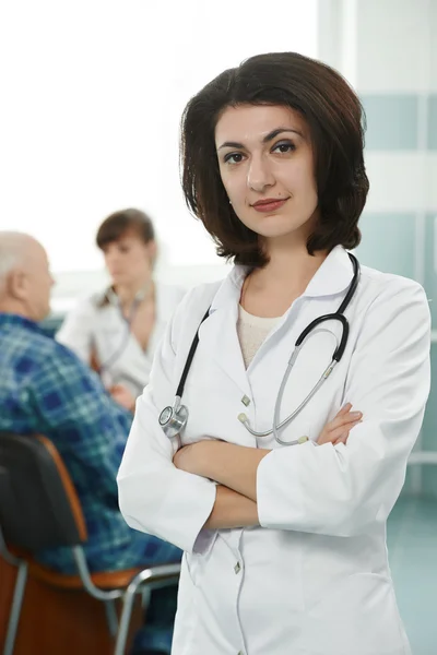 Young medic doctor in hospital — Stock Photo, Image