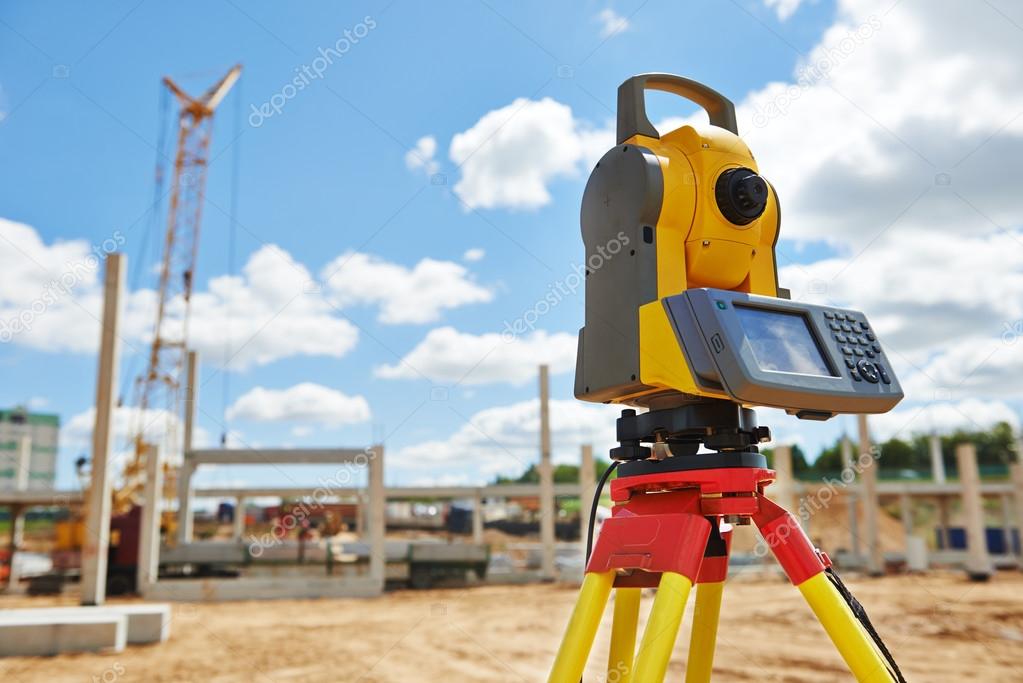 Surveyor equipment theodolie outdoors
