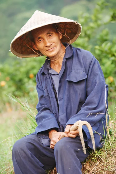 Chinese agricultural farm worker in china — Stock Photo, Image