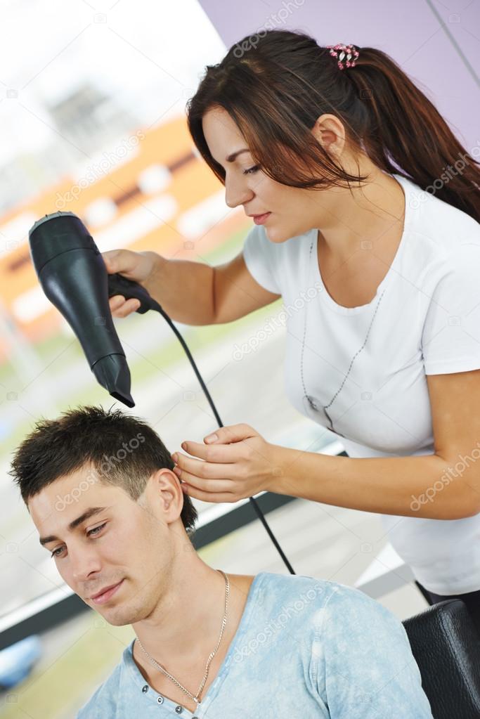 Hairdresser at work