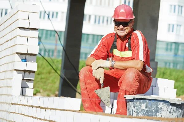 Pedreiro construção pedreiro trabalhador — Fotografia de Stock