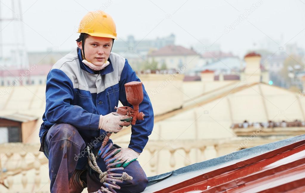 Builder roofer painter worker