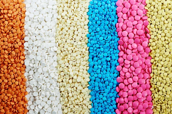 Pílulas de antibiótico comprimido de medicina redonda colorido — Fotografia de Stock