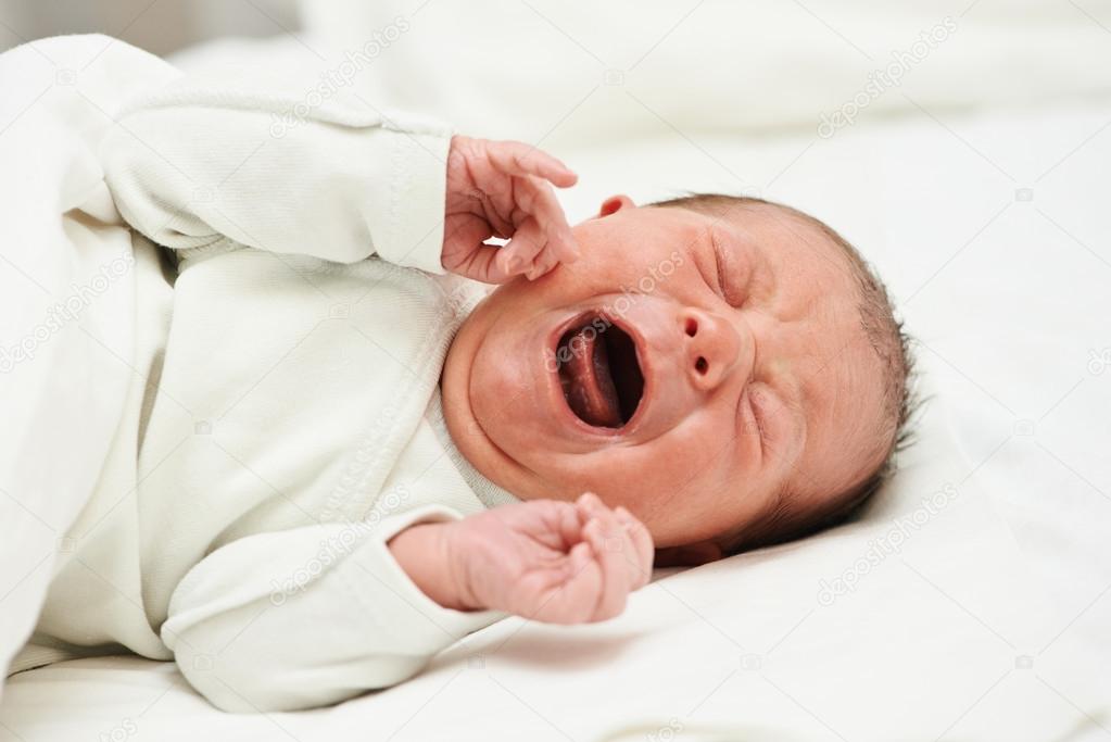 Screaming newborn baby