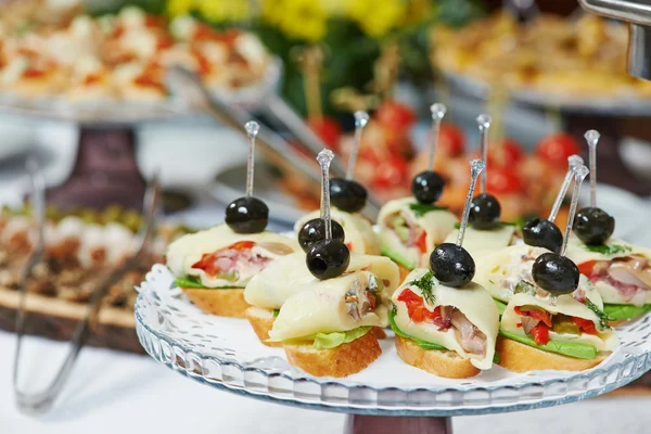 Close-up catering table set — Stock Photo, Image