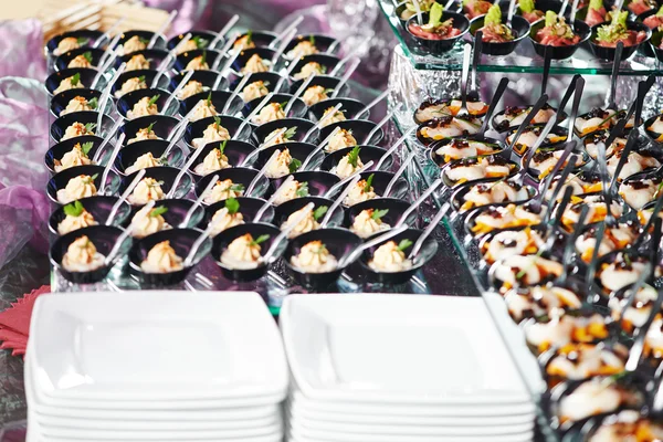 Close-up catering table set — Stock Photo, Image