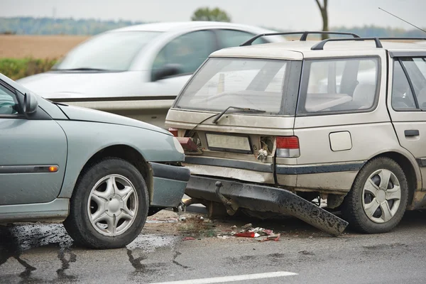 Colisão acidente de carro — Fotografia de Stock