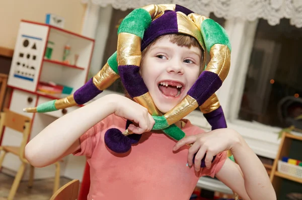 Funny little girl in hat — Stock Photo, Image