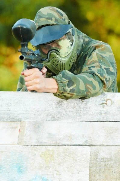 Two paintball players — Stock Photo, Image