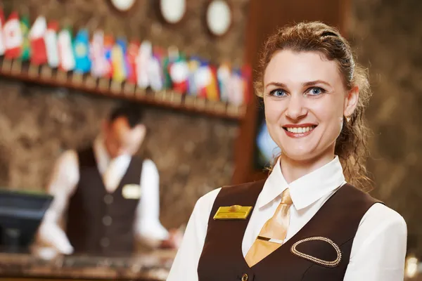 Hotel worker on reception — Stock Photo, Image