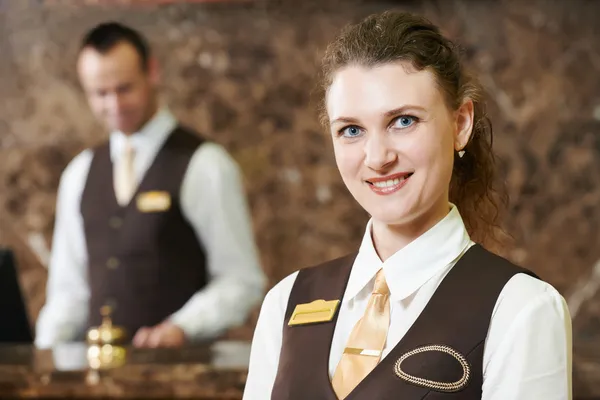 Hotel worker on reception — Stock Photo, Image