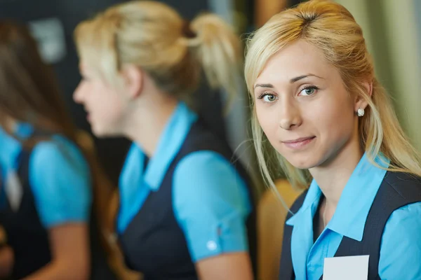 Hotel worker on reception — Stock Photo, Image