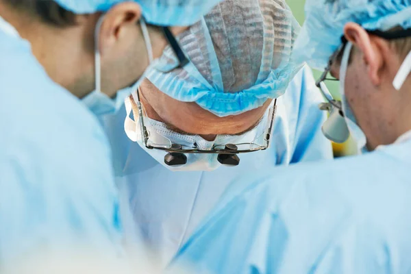 Team Surgeon Uniform Perform Operation Patient Cardiac Surgery Clinic Authentic — Stock Photo, Image