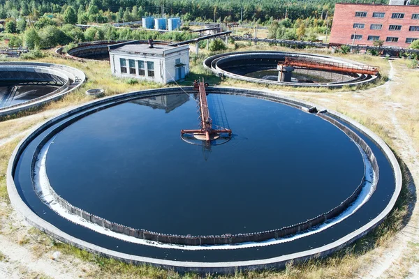 Draufsicht auf Runde Form Wasser Behandlung primärer radial Siedler — Stockfoto