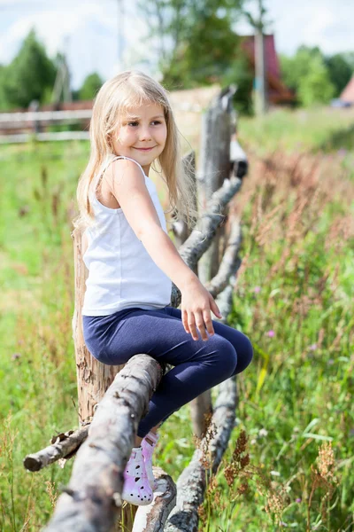 Beautiful little girl, summer day — Stock Photo, Image