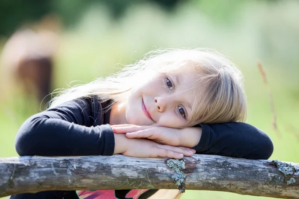 Красивая маленькая девочка, летний день — стоковое фото