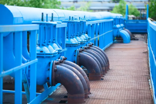 Blue gas pipelines — Stock Photo, Image