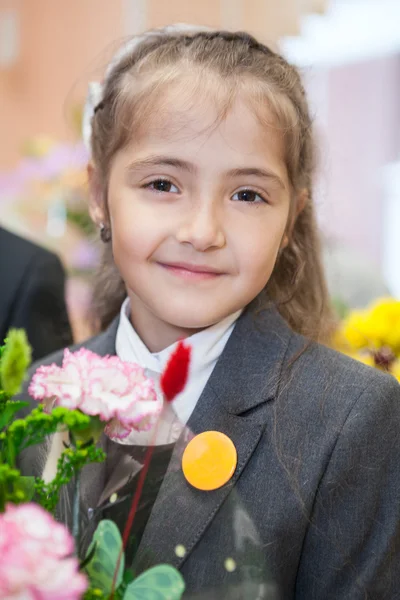 Little schoolgirl portrait — Stock Photo, Image