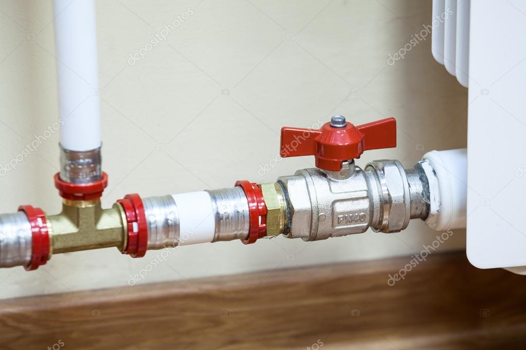 Central heating radiator with pipes