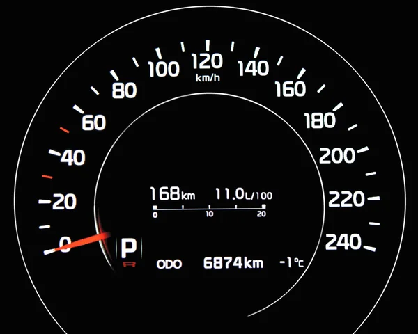 Digitale auto snelheidsmeter — Stockfoto